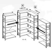 Hjørnereol Boltless  2500x1000x300 mm 150 kg/hylde