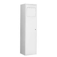 Snavset&oslash;jsskab med lige tag og lys gr&aring; d&oslash;re med cylinderl&aring;s