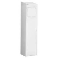 Snavset&oslash;jsskab med skr&aring;t tag og lys gr&aring; d&oslash;re med cylinderl&aring;s