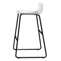 Barstol Cafe VII hvid laminat p&aring; sorte stolben