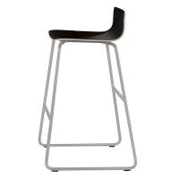 Barstol Cafe VII sort laminat på alugrå stolben