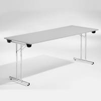 Bord Dinner, Lys gr&aring; 1800x800 mm, Krom understel