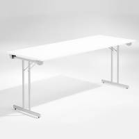 Bord Dinner, Hvid 1800x800 mm, Alugr&aring;t understel
