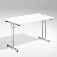 Bord Dinner, Hvid 1200x800 mm, Alugr&aring;t understel