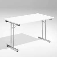 Bord Dinner, Hvid 1200x800 mm, Alugr&aring;t understel