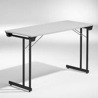 Konferencebord Kongress, Lysgr&aring; 1200x600 mm, Sort understel