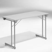 Konferencebord Kongress, Lysgr&aring; 1200x500 mm, Alugr&aring;t understel