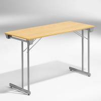 Konferencebord Kongress, Eg 1200x500 mm, Alugr&aring;t understel