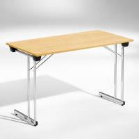Konferencebord Kongress, Eg 1200x500 mm, Krom understel
