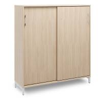 Kontorskab DNA, 1200x1275 mm, Eg/Alugr&aring;, skyded&oslash;r 3A4