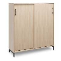 Kontorskab DNA, 1200x1275 mm, Eg/Sort, skyded&oslash;r 3A4