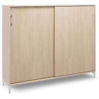 Kontorskab DNA, 1600x1275 mm, Eg/Alugr&aring;, skyded&oslash;r 3A4