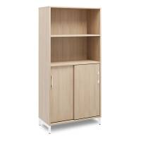 Kontorskab DNA, 800x1660 mm, Eg/Hvid, skyded&oslash;r 4A4/2A4