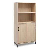 Kontorskab DNA, 800x1660 mm, Eg/Sort, skyded&oslash;r 4A4/2A4