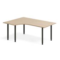 Skrivebord DNA, Eg 1600x1200mm Venstre I-ben/Sort