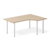 Skrivebord DNA, Eg 1600x1200mm H&oslash;jre I-ben/Alugr&aring;