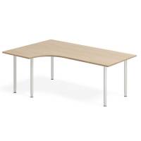 Skrivebord DNA, Eg 1800x1200mm Venstre I-ben/Alugr&aring;