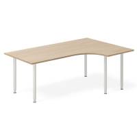 Skrivebord DNA, Eg 1800x1200mm H&oslash;jre I-ben/Alugr&aring;