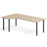 Skrivebord DNA, Eg 2000x1200mm Venstre I-ben/Sort