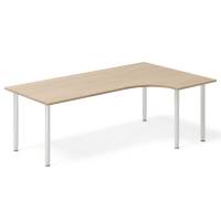 Skrivebord DNA, Eg 2000x1200mm H&oslash;jre I-ben/Alugr&aring;