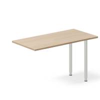 Skrivebord, tilbyg DNA Eg 1200x600mm I-ben Alugr&aring;