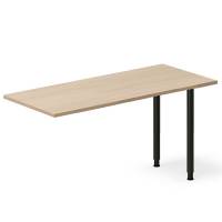 Skrivebord, tilbyg DNA Eg 1400x600mm I-ben Sort