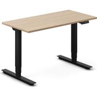 H&aelig;ve-s&aelig;nkebord DNA, Eg 1200x600mm 2-ben/Sort