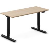 H&aelig;ve-s&aelig;nkebord DNA, Eg 1400x600mm 2-ben/Sort