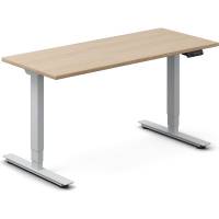 H&aelig;ve-s&aelig;nkebord DNA, Eg 1400x600mm 2-ben/Alugr&aring;