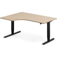 H&aelig;ve-s&aelig;nkebord DNA, Eg 1600x1200mm Venstre 2-ben/Sort