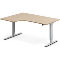 H&aelig;ve-s&aelig;nkebord DNA, Eg 1600x1200mm Venstre 2-ben/Alugr&aring;