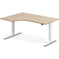 H&aelig;ve-s&aelig;nkebord DNA, Eg 1600x1200mm Venstre 2-ben/Hvid