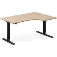 H&aelig;ve-s&aelig;nkebord DNA, Eg 1600x1200mm H&oslash;jre 2-ben/Sort