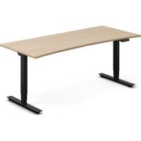 H&aelig;ve-s&aelig;nkebord DNA, Eg 1800x800mm Bue 2-ben/Sort