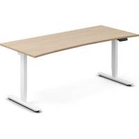 H&aelig;ve-s&aelig;nkebord DNA, Eg 1800x800mm Bue 2-ben/Hvid