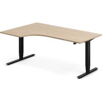 H&aelig;ve-s&aelig;nkebord DNA, Eg 1800x1200mm Venstre 2-ben/Sort