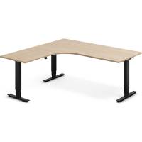 H&aelig;ve-s&aelig;nkebord DNA, Eg 1800x1800mm Venstre 3-ben/Sort