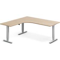 H&aelig;ve-s&aelig;nkebord DNA, Eg 1800x1800mm Venstre 3-ben/Alugr&aring;