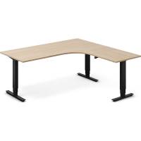 H&aelig;ve-s&aelig;nkebord DNA, Eg 1800x1800mm H&oslash;jre 3-ben/Sort