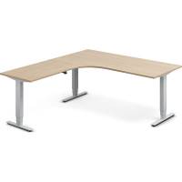 H&aelig;ve-s&aelig;nkebord DNA, Eg 1800x2000mm Venstre 3-ben/Alugr&aring;