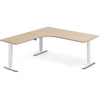 H&aelig;ve-s&aelig;nkebord DNA, Eg 1800x2000mm Venstre 3-ben/Hvid