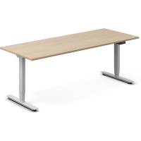 H&aelig;ve-s&aelig;nkebord DNA, Eg 2000x800mm 2-ben/Alugr&aring;