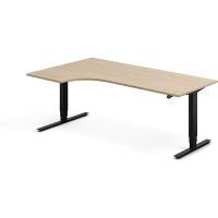 H&aelig;ve-s&aelig;nkebord DNA, Eg 2000x1200mm Venstre 2-ben/Sort