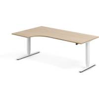 H&aelig;ve-s&aelig;nkebord DNA, Eg 2000x1200mm Venstre 2-ben/Hvid