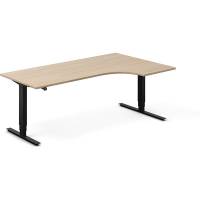 H&aelig;ve-s&aelig;nkebord DNA, Eg 2000x1200mm H&oslash;jre 2-ben/Sort