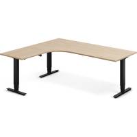 H&aelig;ve-s&aelig;nkebord DNA, Eg 2000x1800mm Venstre 3-ben/Sort