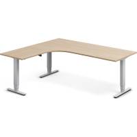 H&aelig;ve-s&aelig;nkebord DNA, Eg 2000x1800mm Venstre 3-ben/Alugr&aring;