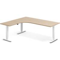 H&aelig;ve-s&aelig;nkebord DNA, Eg 2000x1800mm Venstre 3-ben/Hvid