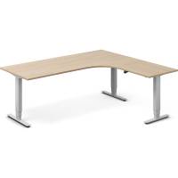 H&aelig;ve-s&aelig;nkebord DNA, Eg 2000x1800mm H&oslash;jre 3-ben/Alugr&aring;