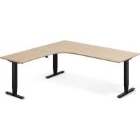 H&aelig;ve-s&aelig;nkebord DNA, Eg 2000x2000mm Venstre 3-ben/Sort